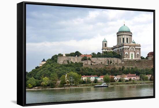 Exterior View of Esztergom Basilica from Danube River-Kimberly Walker-Framed Stretched Canvas