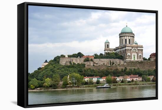 Exterior View of Esztergom Basilica from Danube River-Kimberly Walker-Framed Stretched Canvas