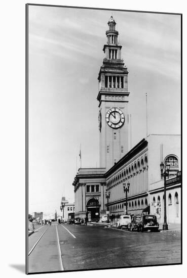 Exterior View of Ferry Building, Clock Tower - San Francisco, CA-Lantern Press-Mounted Art Print