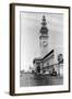 Exterior View of Ferry Building, Clock Tower - San Francisco, CA-Lantern Press-Framed Art Print