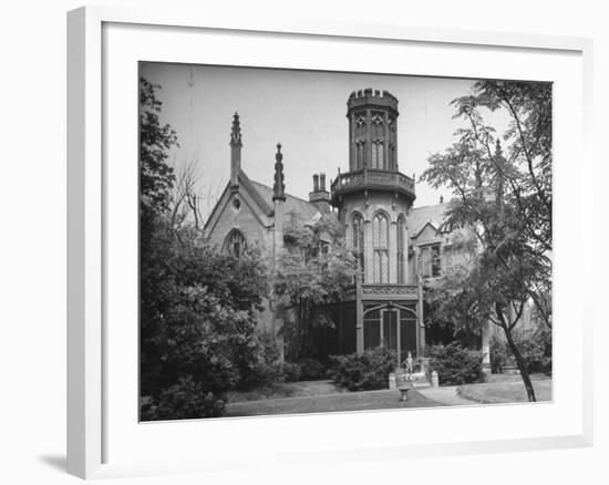 Exterior View of Gothic-Inspired House in the Hudson River Valley-Margaret Bourke-White-Framed Photographic Print