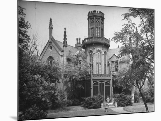 Exterior View of Gothic-Inspired House in the Hudson River Valley-Margaret Bourke-White-Mounted Photographic Print