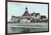 Exterior View of Hotel del Coronado from Pier - Coronado, CA-Lantern Press-Framed Art Print