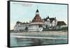 Exterior View of Hotel del Coronado from Pier - Coronado, CA-Lantern Press-Framed Stretched Canvas