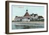 Exterior View of Hotel del Coronado from Pier - Coronado, CA-Lantern Press-Framed Art Print