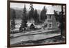 Exterior View of Huntington Lake Bldg - Huntington Lake, CA-Lantern Press-Framed Art Print