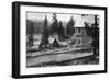 Exterior View of Huntington Lake Bldg - Huntington Lake, CA-Lantern Press-Framed Art Print