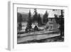 Exterior View of Huntington Lake Bldg - Huntington Lake, CA-Lantern Press-Framed Art Print