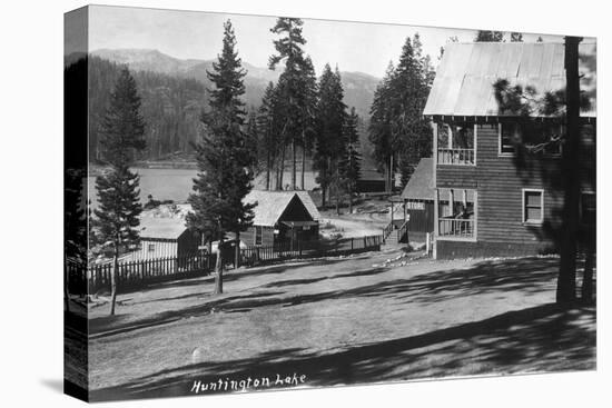 Exterior View of Huntington Lake Bldg - Huntington Lake, CA-Lantern Press-Stretched Canvas