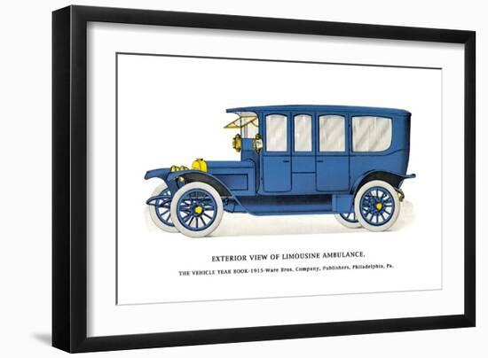 Exterior View of Limousine Ambulance-null-Framed Art Print