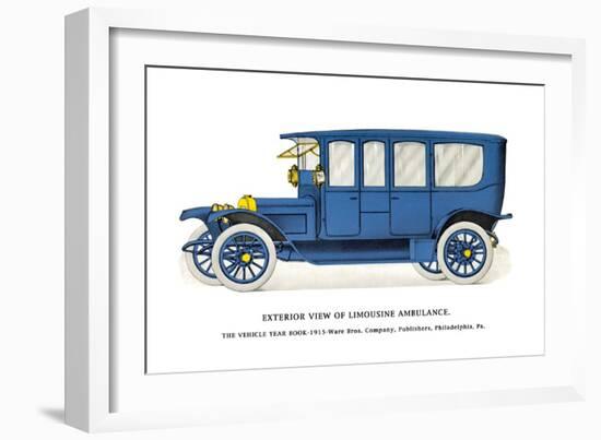 Exterior View of Limousine Ambulance-null-Framed Art Print