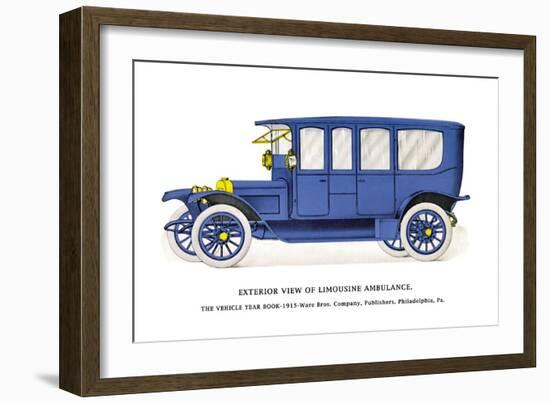 Exterior View of Limousine Ambulance-null-Framed Art Print