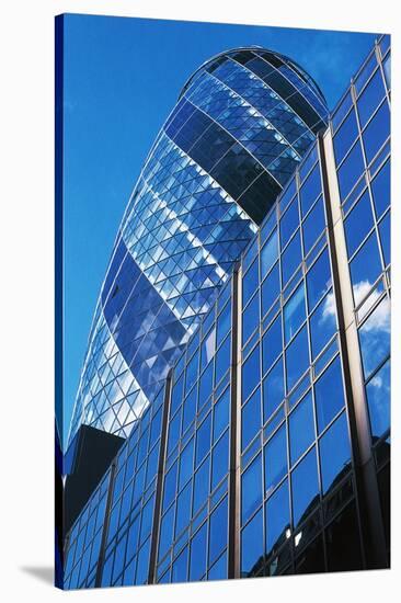 Exterior View of Mirrored Windows of 30 St Mary Axe, Formerly known as Swiss Re Building-null-Stretched Canvas