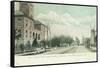 Exterior View of Public Library on Santa Clara Ave - Alameda, CA-Lantern Press-Framed Stretched Canvas