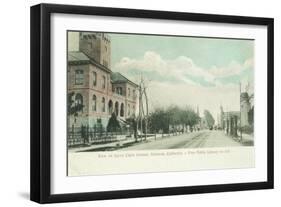 Exterior View of Public Library on Santa Clara Ave - Alameda, CA-Lantern Press-Framed Art Print