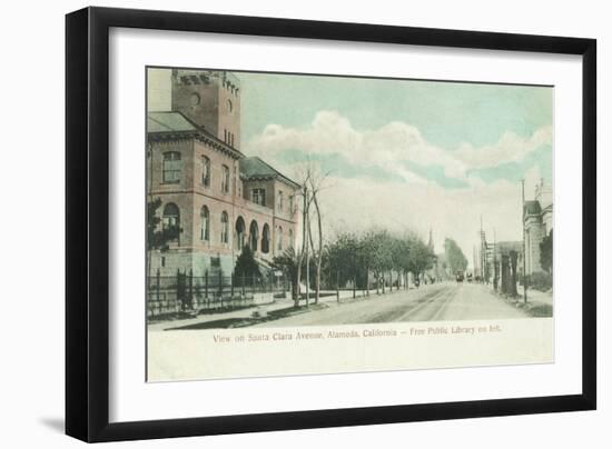 Exterior View of Public Library on Santa Clara Ave - Alameda, CA-Lantern Press-Framed Art Print