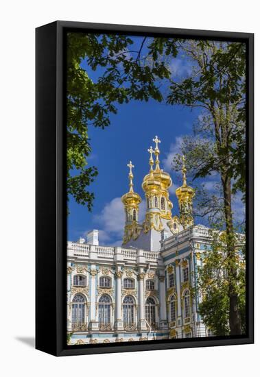 Exterior View of the Catherine Palace, Tsarskoe Selo, St. Petersburg, Russia, Europe-Michael Nolan-Framed Stretched Canvas