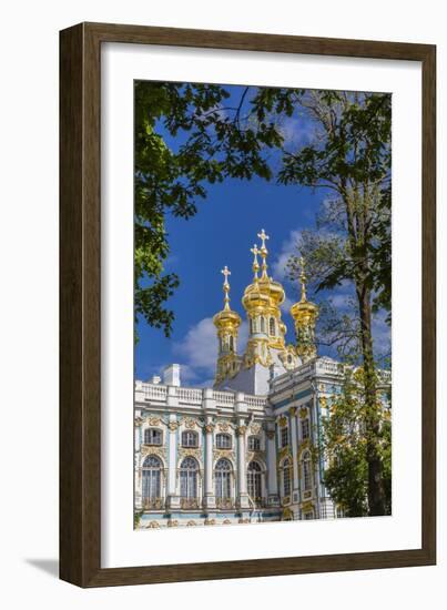 Exterior View of the Catherine Palace, Tsarskoe Selo, St. Petersburg, Russia, Europe-Michael Nolan-Framed Photographic Print