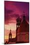 Exterior View of the Church of Guadalupe at Sunset-Randy Faris-Mounted Premium Photographic Print