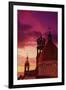 Exterior View of the Church of Guadalupe at Sunset-Randy Faris-Framed Photographic Print