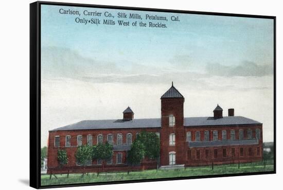 Exterior View of the Currier Co Silk Mills - Petaluma, CA-Lantern Press-Framed Stretched Canvas