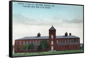 Exterior View of the Currier Co Silk Mills - Petaluma, CA-Lantern Press-Framed Stretched Canvas