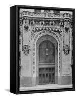 Exterior View of the Entrance to the Woolworth Building, also known as the Cathedral of Commerce-null-Framed Stretched Canvas