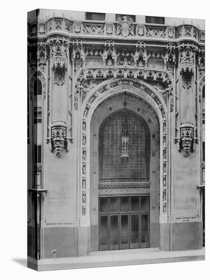 Exterior View of the Entrance to the Woolworth Building, also known as the Cathedral of Commerce-null-Stretched Canvas