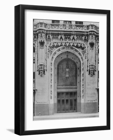 Exterior View of the Entrance to the Woolworth Building, also known as the Cathedral of Commerce-null-Framed Giclee Print