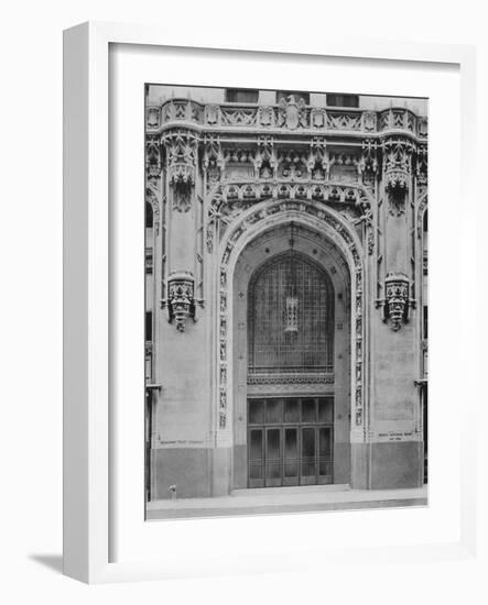 Exterior View of the Entrance to the Woolworth Building, also known as the Cathedral of Commerce-null-Framed Giclee Print