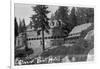 Exterior View of the Glacier Point Hotel - Yosemite National Park, CA-Lantern Press-Framed Art Print