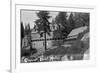 Exterior View of the Glacier Point Hotel - Yosemite National Park, CA-Lantern Press-Framed Premium Giclee Print