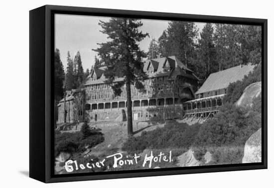 Exterior View of the Glacier Point Hotel - Yosemite National Park, CA-Lantern Press-Framed Stretched Canvas