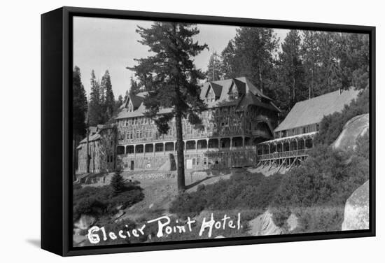 Exterior View of the Glacier Point Hotel - Yosemite National Park, CA-Lantern Press-Framed Stretched Canvas