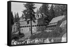 Exterior View of the Glacier Point Hotel - Yosemite National Park, CA-Lantern Press-Framed Stretched Canvas