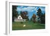 Exterior View of the Hendersonville Country Club House - Hendersonville, NC-Lantern Press-Framed Art Print