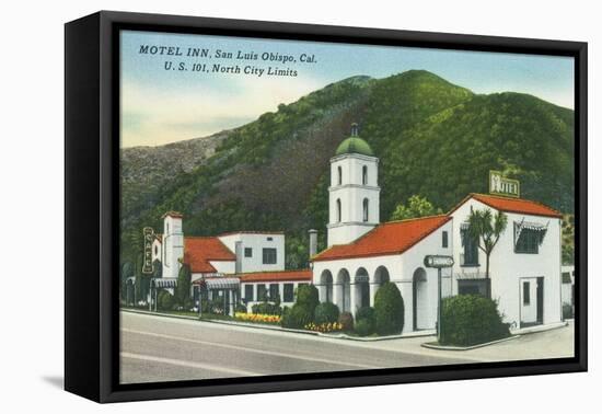 Exterior View of the Motel Inn - San Luis Obispo, CA-Lantern Press-Framed Stretched Canvas