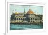 Exterior View of the New Casino from the Beach - Santa Cruz, CA-Lantern Press-Framed Art Print