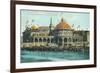 Exterior View of the New Casino from the Beach - Santa Cruz, CA-Lantern Press-Framed Art Print