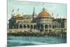 Exterior View of the New Casino from the Beach - Santa Cruz, CA-Lantern Press-Mounted Art Print