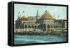 Exterior View of the New Casino from the Beach - Santa Cruz, CA-Lantern Press-Framed Stretched Canvas
