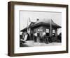 Exterior View of the Oakdale Depot - Oakdale, CA-Lantern Press-Framed Art Print