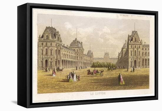Exterior View of the Palace of the Louvre Before the Siege and the Commune During-null-Framed Stretched Canvas