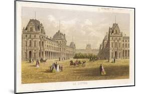 Exterior View of the Palace of the Louvre Before the Siege and the Commune During-null-Mounted Art Print