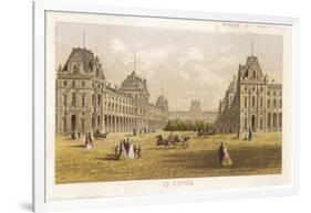 Exterior View of the Palace of the Louvre Before the Siege and the Commune During-null-Framed Art Print