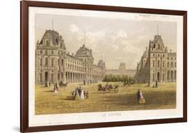 Exterior View of the Palace of the Louvre Before the Siege and the Commune During-null-Framed Art Print