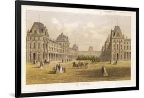 Exterior View of the Palace of the Louvre Before the Siege and the Commune During-null-Framed Art Print