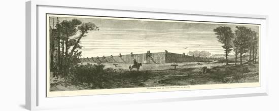 Exterior View of the Prison Pen at Millen, November 1864-null-Framed Giclee Print