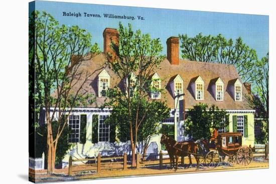 Exterior View of the Raleigh Tavern, Williamsburg, Virginia-Lantern Press-Stretched Canvas