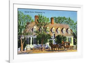 Exterior View of the Raleigh Tavern, Williamsburg, Virginia-Lantern Press-Framed Art Print